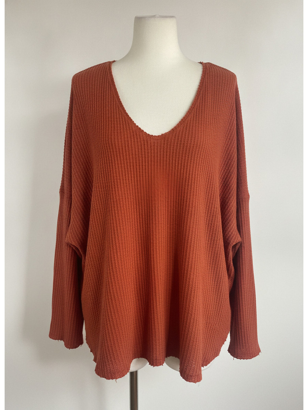 Out from under uo oversized relaxed slouchy thermal grunge beachcore Rust top xl